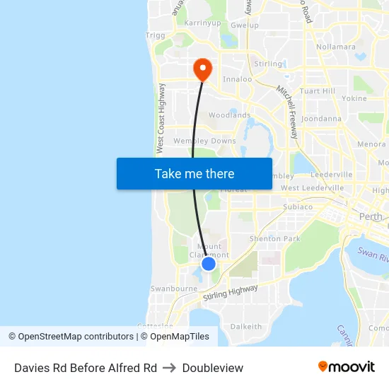 Davies Rd Before Alfred Rd to Doubleview map