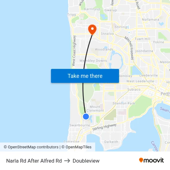 Narla Rd After Alfred Rd to Doubleview map