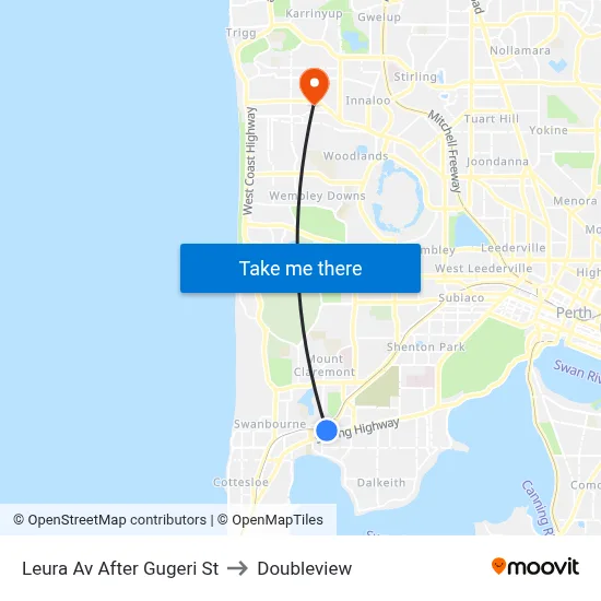 Leura Av After Gugeri St to Doubleview map