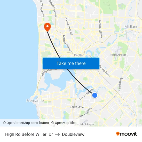 High Rd Before Willeri Dr to Doubleview map