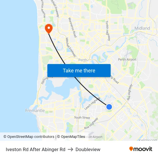 Iveston Rd After Abinger Rd to Doubleview map