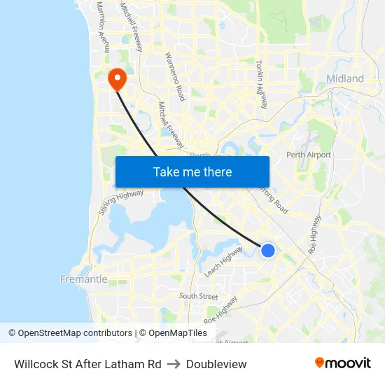 Willcock St After Latham Rd to Doubleview map