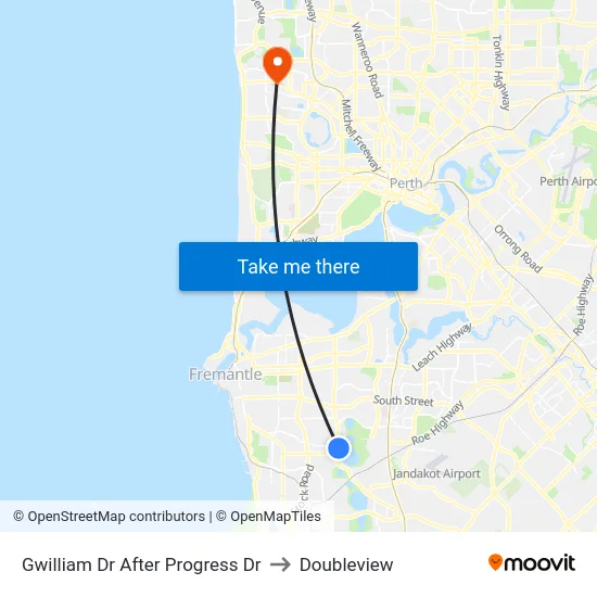 Gwilliam Dr After Progress Dr to Doubleview map