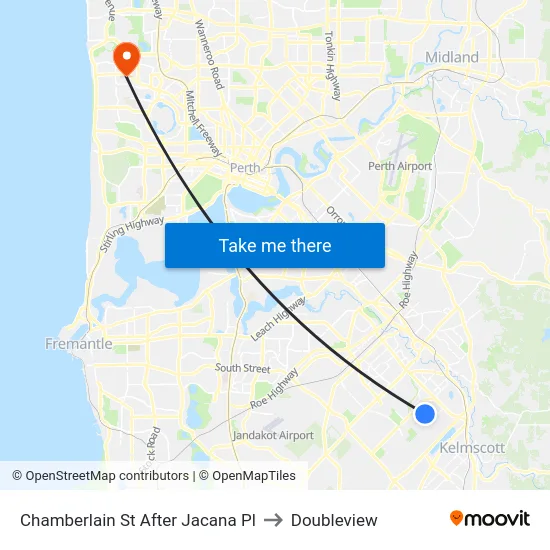 Chamberlain St After Jacana Pl to Doubleview map