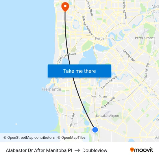 Alabaster Dr After Manitoba Pl to Doubleview map