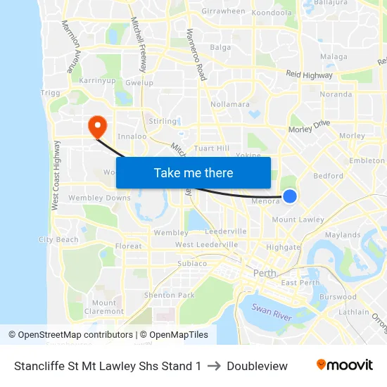 Stancliffe St Mt Lawley Shs Stand 1 to Doubleview map