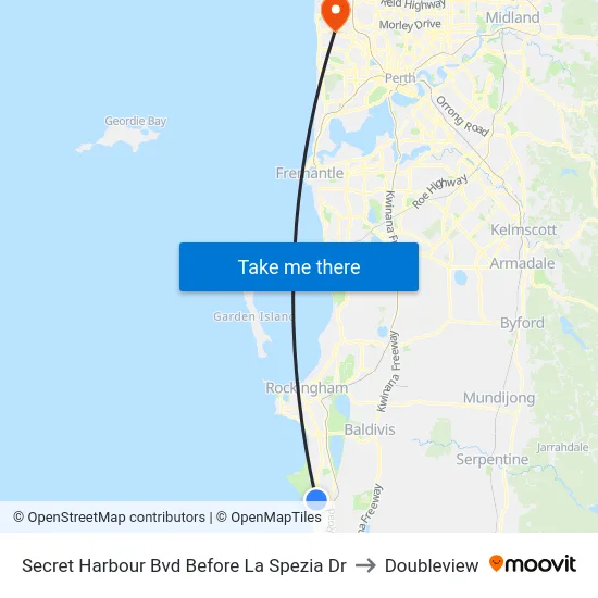 Secret Harbour Bvd Before La Spezia Dr to Doubleview map