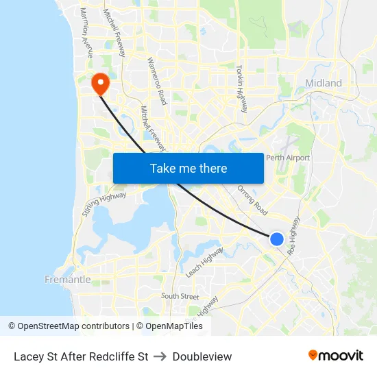 Lacey St After Redcliffe St to Doubleview map