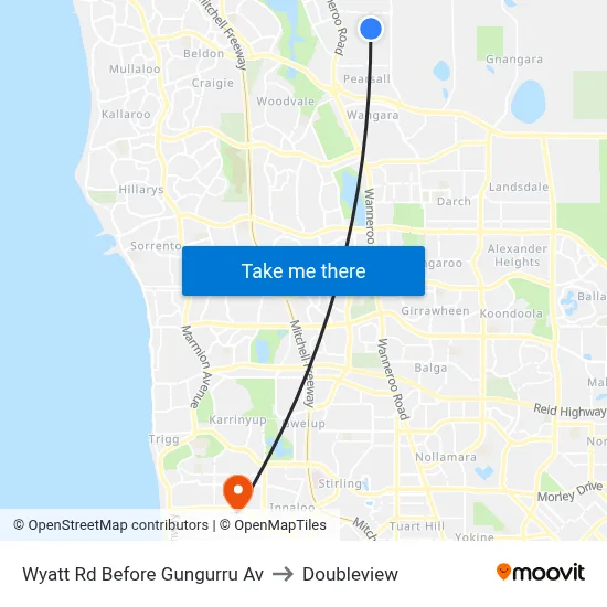 Wyatt Rd Before Gungurru Av to Doubleview map