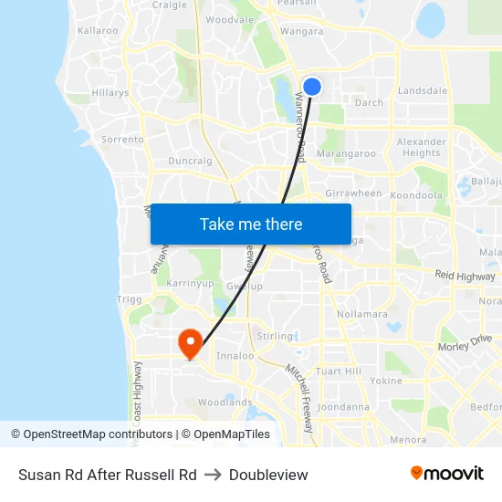 Susan Rd After Russell Rd to Doubleview map