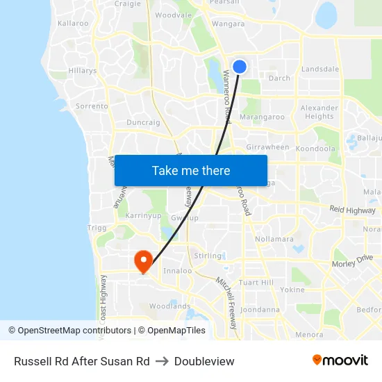 Russell Rd After Susan Rd to Doubleview map