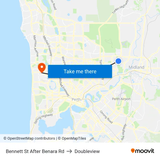 Bennett St After Benara Rd to Doubleview map