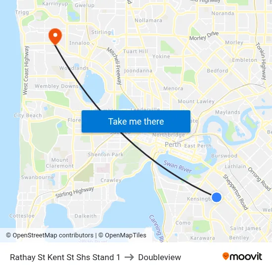 Rathay St Kent St Shs Stand 1 to Doubleview map