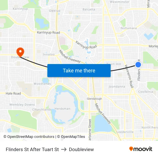 Flinders St After Tuart St to Doubleview map
