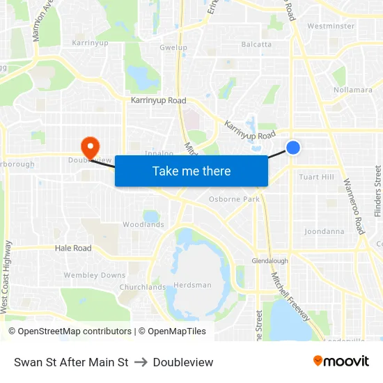 Swan St After Main St to Doubleview map