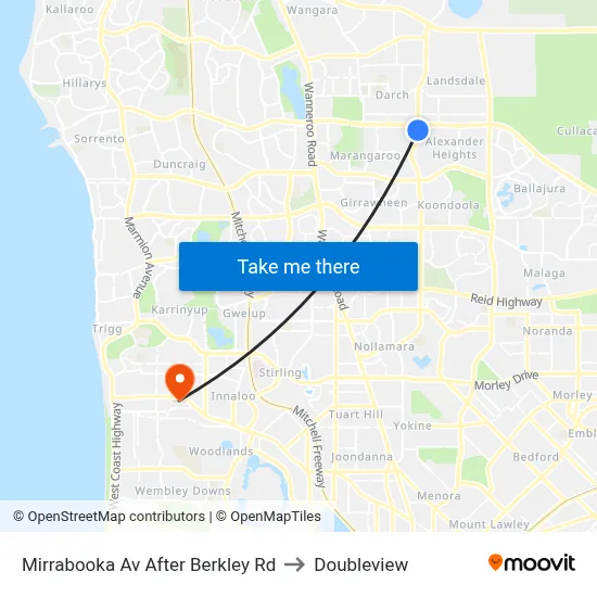 Mirrabooka Av After Berkley Rd to Doubleview map