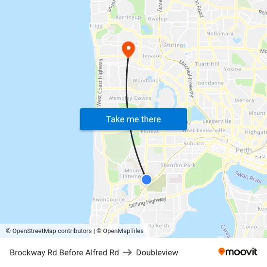 Brockway Rd Before Alfred Rd to Doubleview map