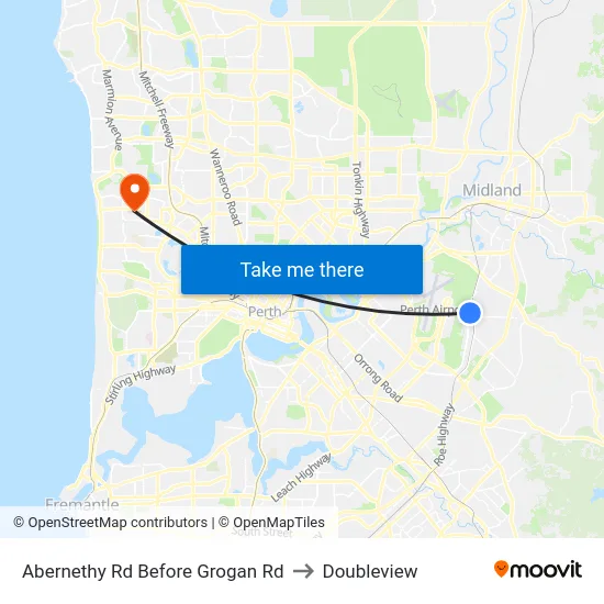 Abernethy Rd Before Grogan Rd to Doubleview map