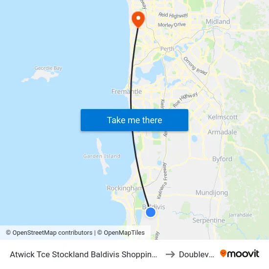 Atwick Tce Stockland Baldivis Shopping Centre to Doubleview map
