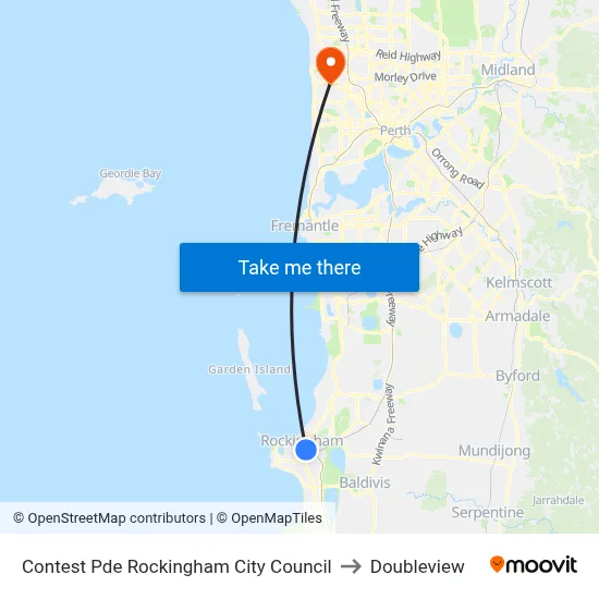 Contest Pde Rockingham City Council to Doubleview map