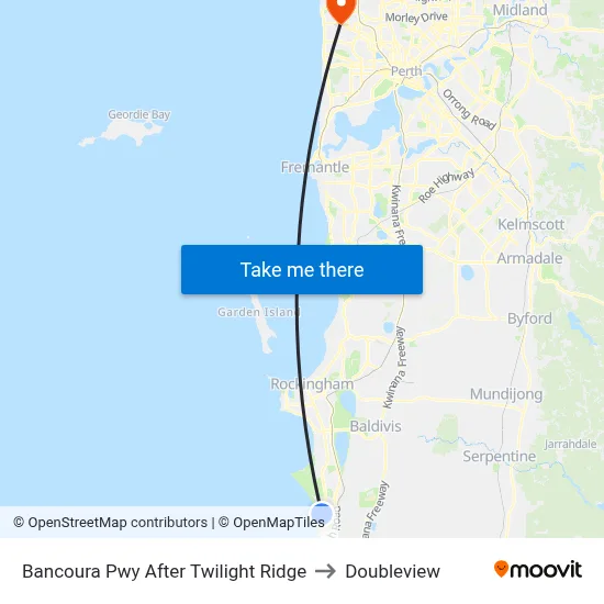 Bancoura Pwy After Twilight Ridge to Doubleview map