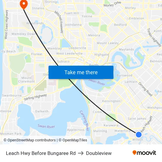 Leach Hwy Before Bungaree Rd to Doubleview map