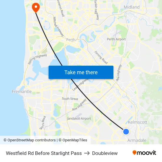 Westfield Rd Before Starlight Pass to Doubleview map