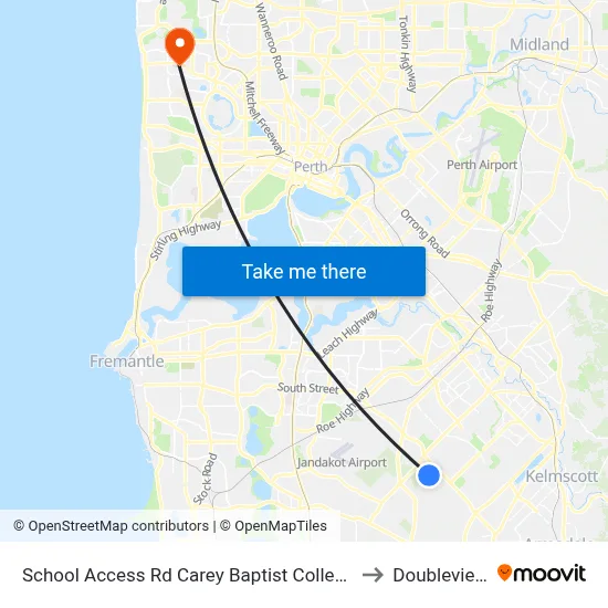 School Access Rd Carey Baptist College to Doubleview map