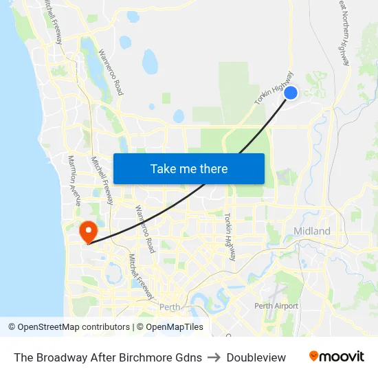 The Broadway   After Birchmore Gdns to Doubleview map