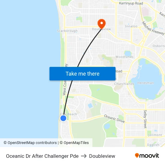 Oceanic Dr After Challenger Pde to Doubleview map
