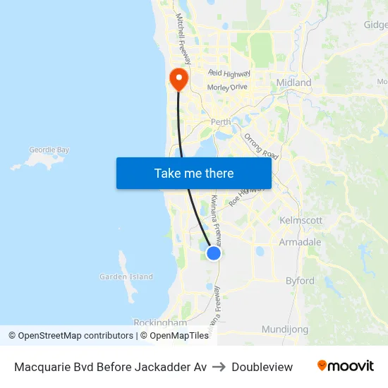Macquarie Bvd Before Jackadder Av to Doubleview map