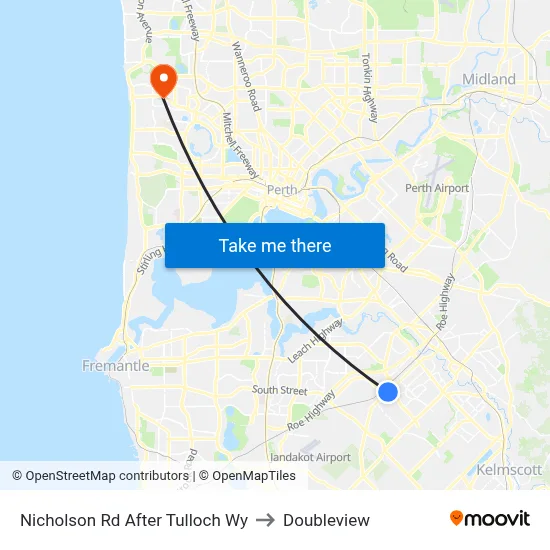 Nicholson Rd After Tulloch Wy to Doubleview map