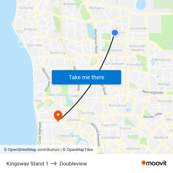 Kingsway   Stand 1 to Doubleview map