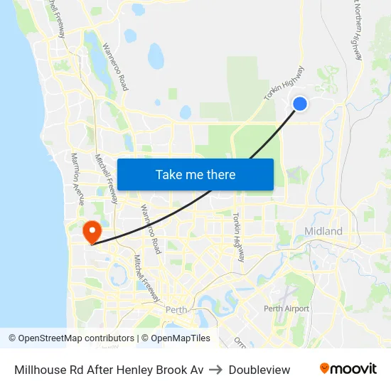Millhouse Rd After Henley Brook Av to Doubleview map