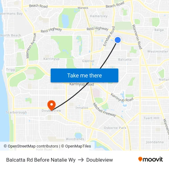 Balcatta Rd Before Natalie Wy to Doubleview map