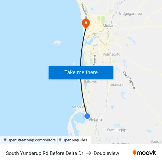 South Yunderup Rd Before Delta Dr to Doubleview map