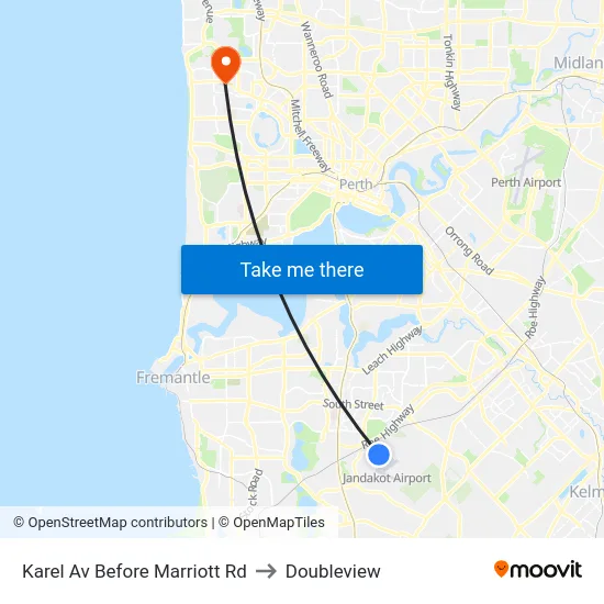 Karel Av Before Marriott Rd to Doubleview map
