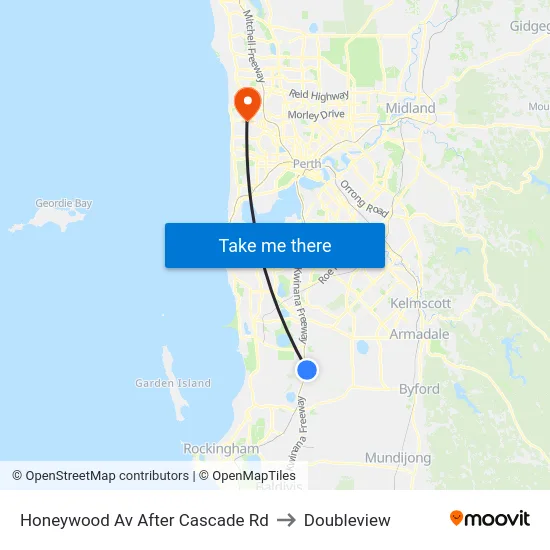 Honeywood Av After Cascade Rd to Doubleview map