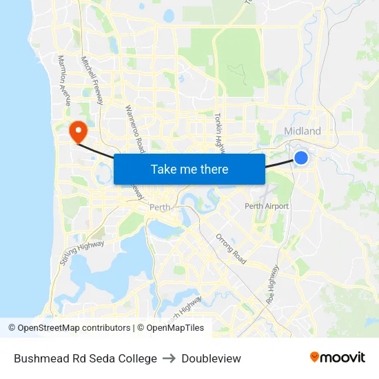 Bushmead Rd Seda College to Doubleview map
