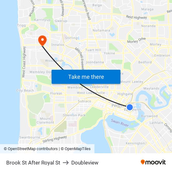 Brook St After Royal St to Doubleview map