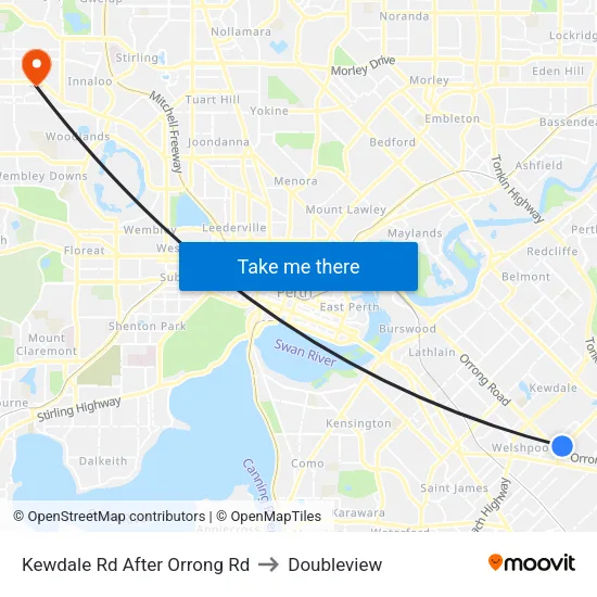 Kewdale Rd After Orrong Rd to Doubleview map