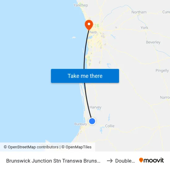 Brunswick Junction Stn Transwa Brunswick Junction to Doubleview map