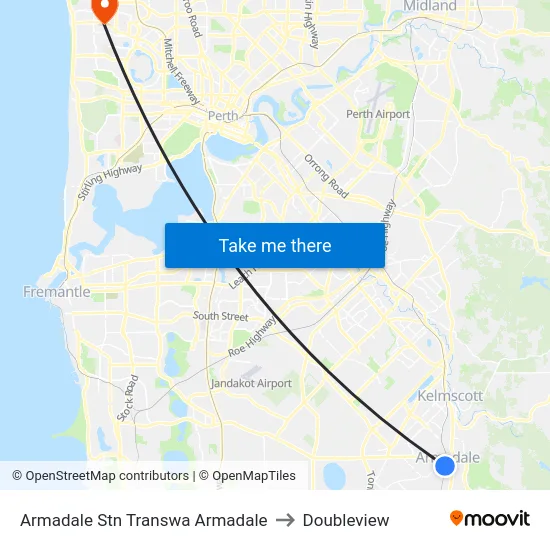 Armadale Stn Transwa Armadale to Doubleview map
