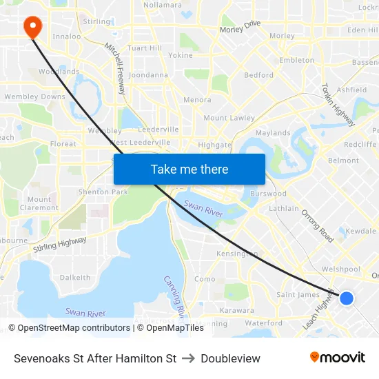 Sevenoaks St After Hamilton St to Doubleview map