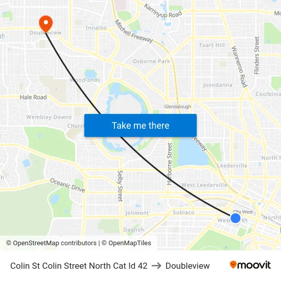 Colin St Colin Street North Cat Id 42 to Doubleview map