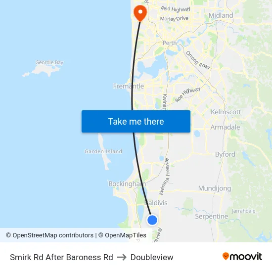 Smirk Rd After Baroness Rd to Doubleview map