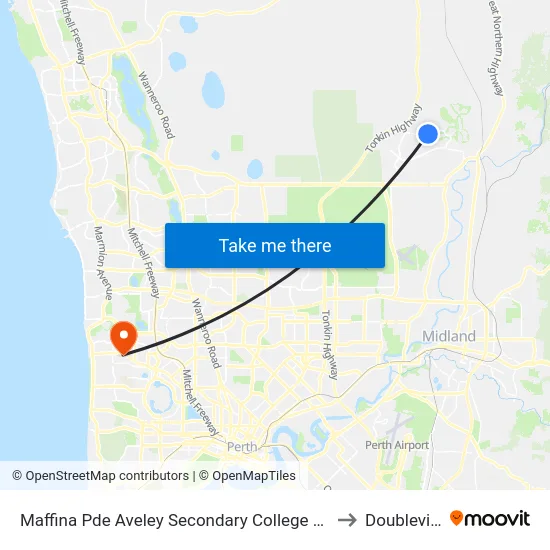 Maffina Pde Aveley Secondary College Stand 1 to Doubleview map