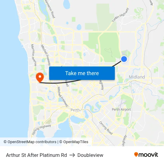 Arthur St After Platinum Rd to Doubleview map