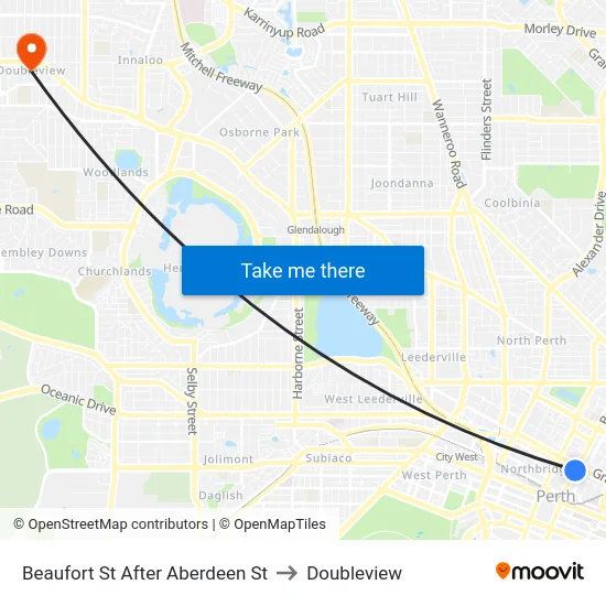 Beaufort St After Aberdeen St to Doubleview map