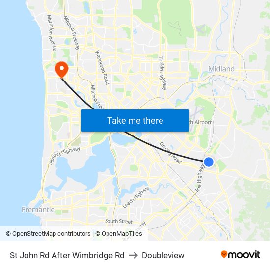 St John Rd After Wimbridge Rd to Doubleview map